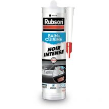 Mastic Bain & Cuisine Couleur Noir Intense, Joint silicone multi-matériaux renforcé en antifongiques, mastic sanitaire coloré, souple & étanche,