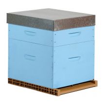 Ecoruche - Ruche colorée Dadant 10 cadres (hausse) - Plusieurs modèles disponibles - Azur