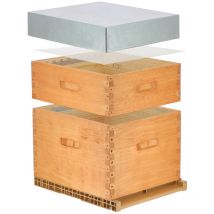 Ecoruche - Ruche lasurée Dadant 10 cadres (hausse) - Plusieurs modèles disponibles - Châtaignier