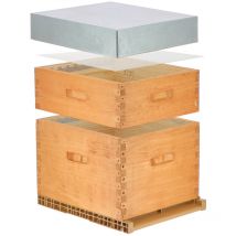 Ecoruche - Ruche lasurée Dadant 10 cadres (hausse) - Plusieurs modèles disponibles - Chêne foncé