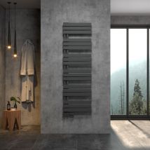 Witen&nock - ruchi Badheizkörper Designheizkörper Handtuchtrockner Mittelanschluss 1600 x 500 mm Anthrazit mit Ventil Anthrazit