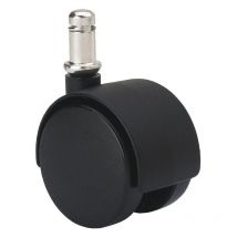 Rueda giratora espiga lisa m11x22 420-050-11 nylon negro eje liso