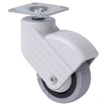 Alex - rueda giratora placa gris 10hp50cp-pgi poliamix-goma gris eje liso