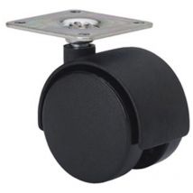 Doppelrad schwarz Kunststoff 45mm Zinkblech 1-0241