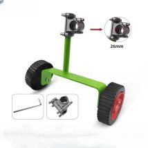 Rueda de soporte ajustable para desbrozadora (28 mm y 26 mm) para desbrozadoras de césped, gasolina y eléctricas - Verde
