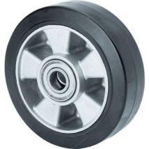 Ruedas Alex - rueda deb200-25-60 nucleo aluminio y banda goma negra elastica bolas