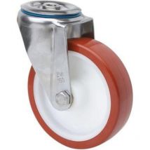 Ruedas Alex - rueda giratora aguj.m12 inox.20zvli100-polr poliamix blanco-poliur.marron rod
