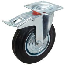 Fixman - Rueda giratoria de goma para trabajos pesados 200 mm, 200 kg