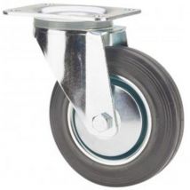 Alex - rueda giratora placa 120-100-1 cp metalico-goma negra eje rodillos