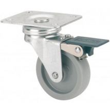 Rueda giratoria tw0172-40 con freno , Rueda giratoria TW0172, con frenoDiámetro 40mmAltura 58mmResiste hasta 22 kg de peso por ruedaCon placa