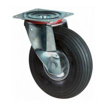 Rueda neumática D.400mm Trgf.250kg Rueda giratoria con placa ranurada perfil Bs Rollen
