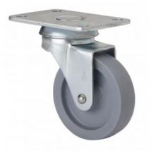 Rueda giratoria 1-173-50 , Rueda giratoria 1/0173Diámetro 50mmAltura 72mmResiste hasta 35 kg de peso por ruedaCon placa metálica 70x55mmPolipropileno