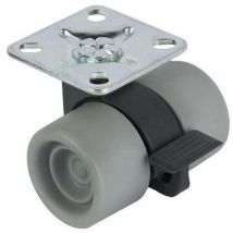 Robby - Rueda Plet. Cincinnati Gris D-38 S.freno - cincinnati - Rueda con o sin freno de pletina para mueble