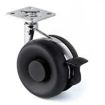 Robby - Rueda Plet. Moscu Negra D-75 C.freno - moscú - Rueda de pletina para muebles con o sin freno