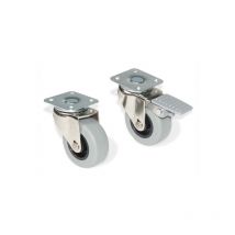 Rueda Slip gris-negro con pletina - 50mm / 65mm / 35Kg / Sin freno