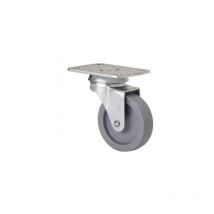 Lenkrolle mit Platte und glatter Achse, grau, max. Tragkraft 22 kg, ø 4 cm