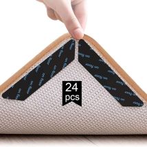 24 Pcs Anti Derapant Tapis, Anti Curling Carpet Grippers Coin, Anti À Boucler Tapis Antidérapant, Réutilisable Sticker Tapis Antidérapant Pour 