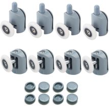 Beijiyi - Rulli Per Porta Doccia 8 Pezzi Rulli Per Porta Doccia Da 23 Mm Per Bagno, 4 Superiori E 4 Inferiori