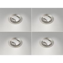 Runde Einbaustrahler Decke im 4er Set schwenkbar Silber matt GU10