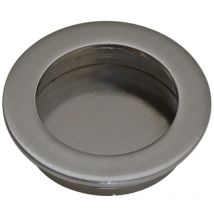 Runde Einlassmuschel aus Metall ø 40mm Ausführung Edelstahl Optik Muschelgriff - Edelstahl Optik