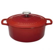 Chasseur - Runde emaillierte auflaufform aus gusseisen 16 cm erhabener rubin puc471658