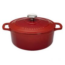 Chasseur - Runde emaillierte auflaufform aus gusseisen 18 cm erhabener rubin puc471858