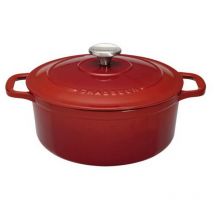 Chasseur - Runde emaillierte auflaufform aus gusseisen 20 cm erhabener rubin puc472058