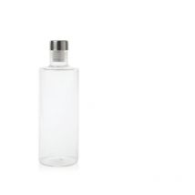 Runde Glasflasche mit Edelstahlverschluss mit Tropfschutzschraube Ø8x29cm (1l Fassungsvermögen)