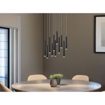 LED Pendelleuchte TUBULAR mehrflammig rund Schwarz - 3 Stufen dimmbar, Ø 40cm