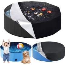 Runde Poolabdeckung, Hundepoolabdeckung, runde Poolabdeckung mit Kordelzug, wasserdicht und staubdicht (160 30 cm)