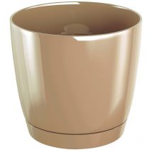 Runde Topf Plastik -Coubi Runde p in Kaffeefarbe mit Milch 24 (Länge) x 24 (Breite) x 22 (Höhe) cm