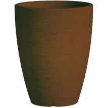 Runde Vase Cromia Adone aus Harz mit Dekoration 'Made in Italy' ø 30 x h 38 cm -Vase mit Untersetzer / Grau