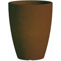 Monacis - Runde Vase Cromia Adone aus Harz mit Dekoration 'Made in Italy' ø 30 x h 38 cm -Vase mit Untersetzer / Braun
