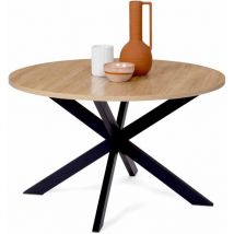 Idmarket - Runder Couchtisch Alix Spinnenfuß 70 Cm Holz Und Schwarz