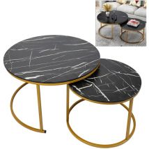 Runder Couchtisch-Set im modernen Look, stabil und verformungssicher, stapelbarer Beistelltisch für Zuhause, Wohnzimmer, Schlafzimmer
