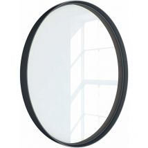 Runder Metallspiegel Ø60 cm, schwarz, dekorative oder Badezimmerspiegel-Installation – Kassia