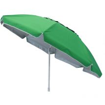 Runder Strandschirm 2 Meter mit Aluminiumpol und hellem Schattenpolyester -Tuch