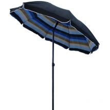 Runder Strandschirm 2 mt mit Stahlpol und Polyesterblech und Baumwollleitungen