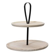 Runder Holzaufsatz dede mit zwei Ablagen. ø37x32,5cm. basics