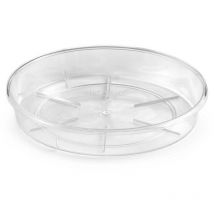 Runder Untersetzer 'Plato' für bunte Blumentöpfe für Garten und Außenbereich -36 cm / Durchsichtig