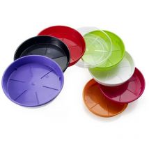 Runder Untersetzer "Plato" für bunte Blumentöpfe für Garten und Außenbereich -14 cm / Weiß