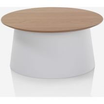 Runder Wohnzimmer-beistelltisch Mit Mdf-platte Marus B - Weiß