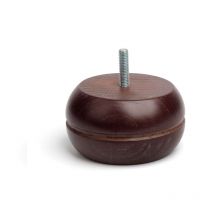 Rundes Buchenholzbein, Wengefarbe, Mod. 459, Ø9x5cm König E3/68433