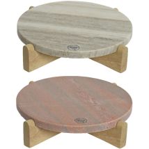 Rundes Tablett aus Mangoholz, 2 verschiedene Farben