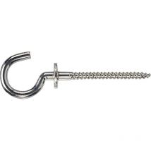 Rundhaken Schraubhaken mit Holzgewinde, gebogener Haken 5,8x95mm Stahl verzinkt