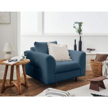 Rune - fauteuil - en tissu bouclette - bleu nuit