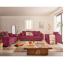 Rune - fauteuil en velours texturé - prune