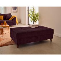 Lisa Design - Rune - pouf en velours texturé - prune