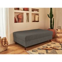 Lisa Design - Rune - pouf modulable - en velours côtelé - gris foncé