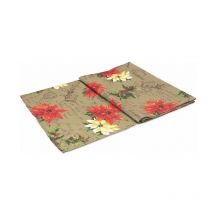 Runner 45X180 Cm Stella Natale Con Scritte Bronzo